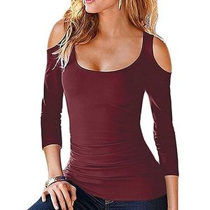 Long sleeve open shoulder tee